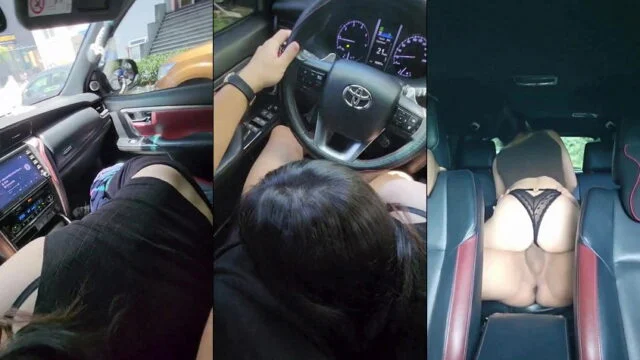 Đang lái xe thì em tụt quần ra mút làm anh phải làm nháy